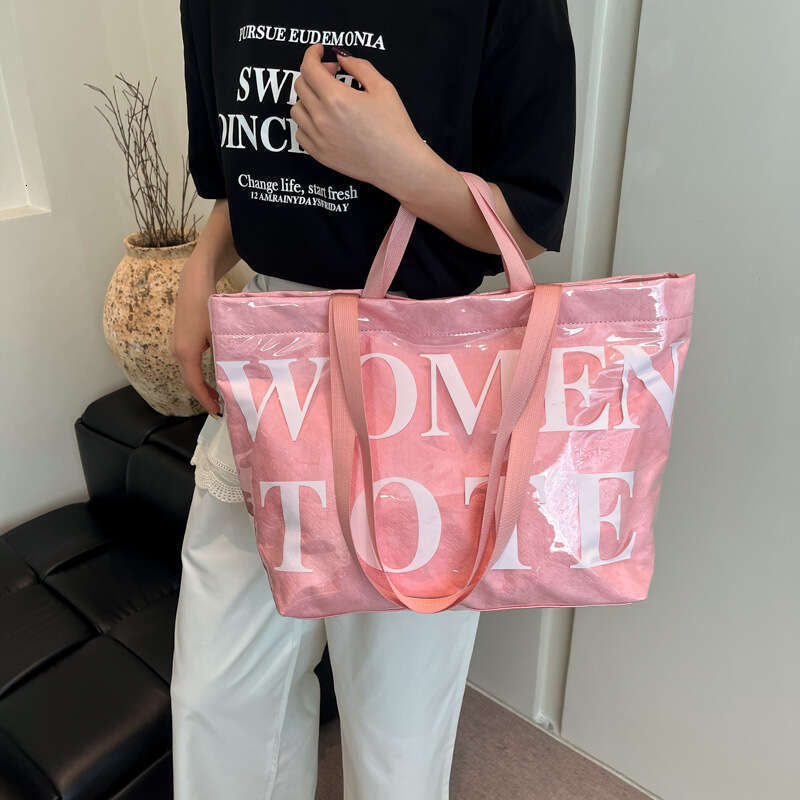 High-End Tote Large Capacity Commuter Niche Design PVC Shoulder Underarm Bag Handbag for Women