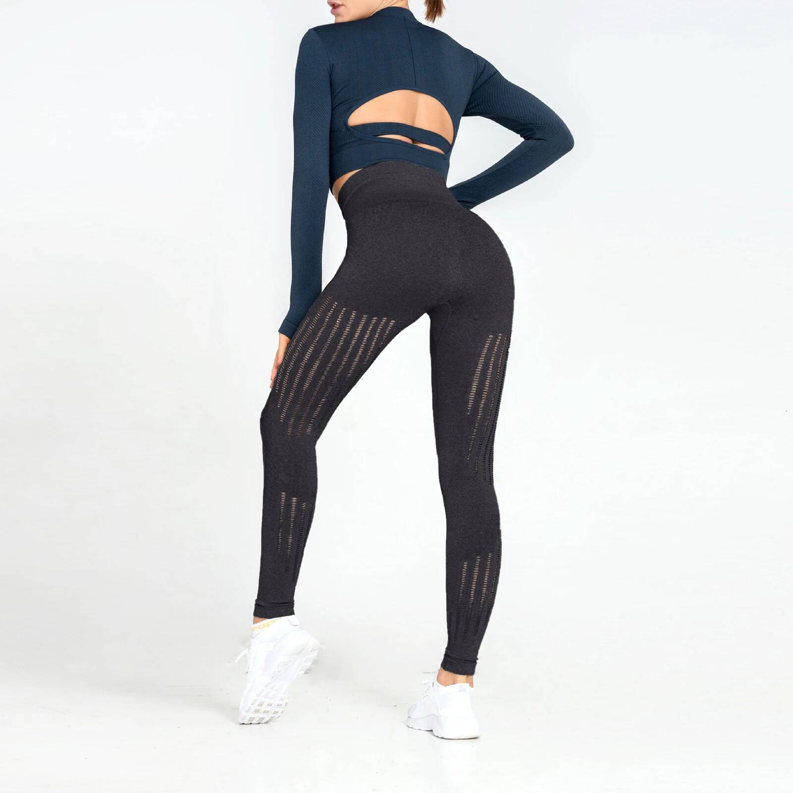 Yoga Leggings Women Fiess Running Cycling Solid Color Seamless High Waist Push Up Woman Tights Workout Gym Jogger Pants