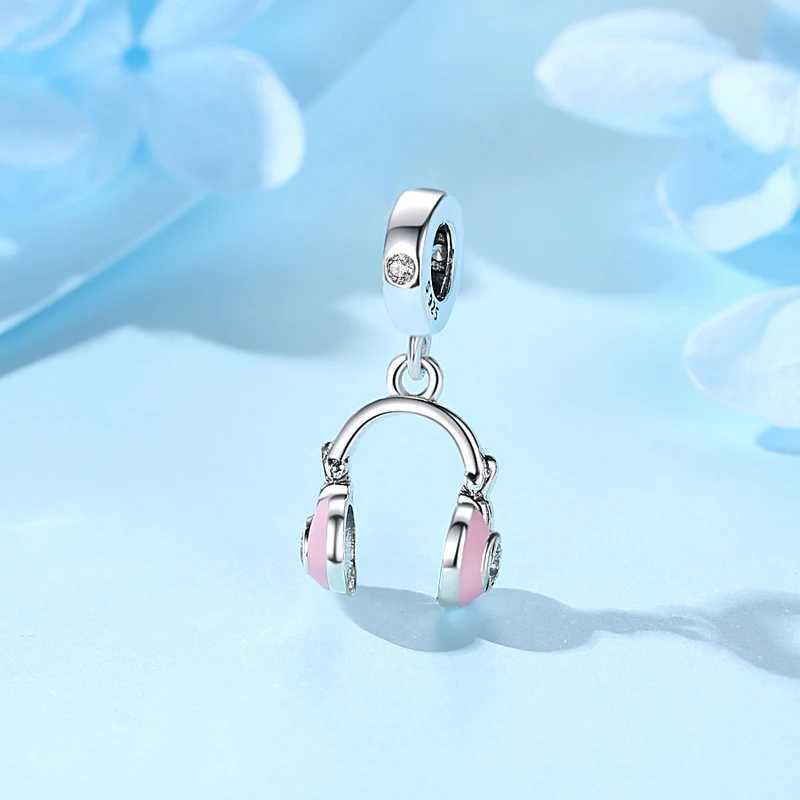 925 Sterling Silver Charms Beads Original Music Notes Piano Headphone Charm Fit Brand Bracelets Necklaces Jewelry For Women XJ250607