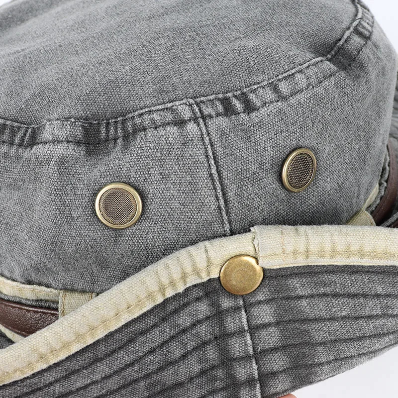 Bucket Hat With Leather Belt Men Women Sunhat 2025 Outdoor Fisherman Cap Summer Sun Protector Hats Panama Beach Protection Caps 250605