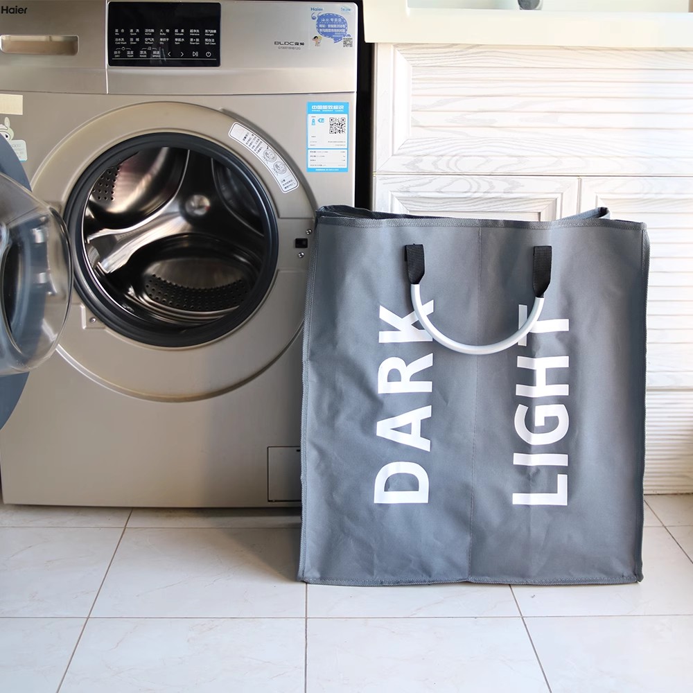 Large capacity two grid aluminum handle hand-held dirty clothes basket Various styles