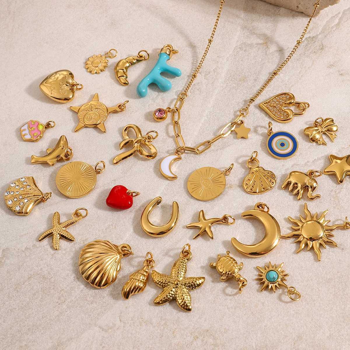 3PCS/Sets Sea Star Shell Charms For Jewelry Making Earring Necklace Pendant DIY Handmade Accessories Waterproof Anti Allergic XJ250607