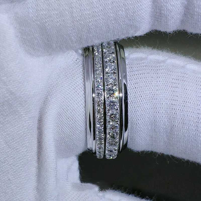 Huitan Creative Promise Rings AA Cubic Zircon Sparkling Wedding Rings for Women Silver Color Engagement Trendy Jewelry Drop Ship W250606