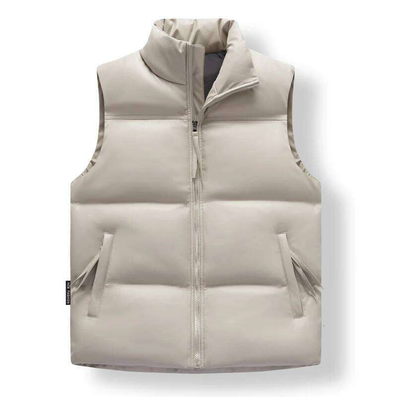 Fashion leather Vests men Casual Warm Male High Quality Loose Vest Men Pu Zipper Waistcoats Brand Mens Sleeveless Jacket
