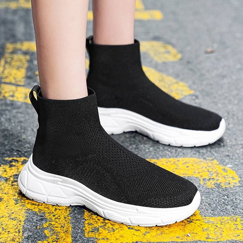 Ddmyoutdoor Ddmyoutdoor Plus Size Couple High Top Woven Mesh Breathable Sports Shoes For Men Lightweight Platform Socks Sneakers Women Outdoor Outdoor