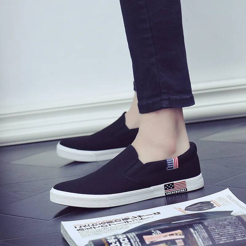 Ddmyoutdoor Canvas Men Slip On Casual Classic Comfortable Flat Shoes Fashion Black S Sneakers Outdoor Shoes