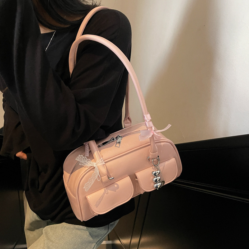 designer High-End Commuter Tote Bag 2025 Spring Summer Large Capacity Shoulder Underarm Bag Versatile Double Pocket Boston Bag