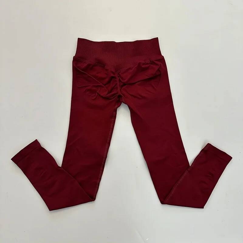 Women Low Ribbed Band Scrunch Bum Seamless Yoga Pants Gym Leggings Fiess Sweat Wicking Stretch Workout Tights