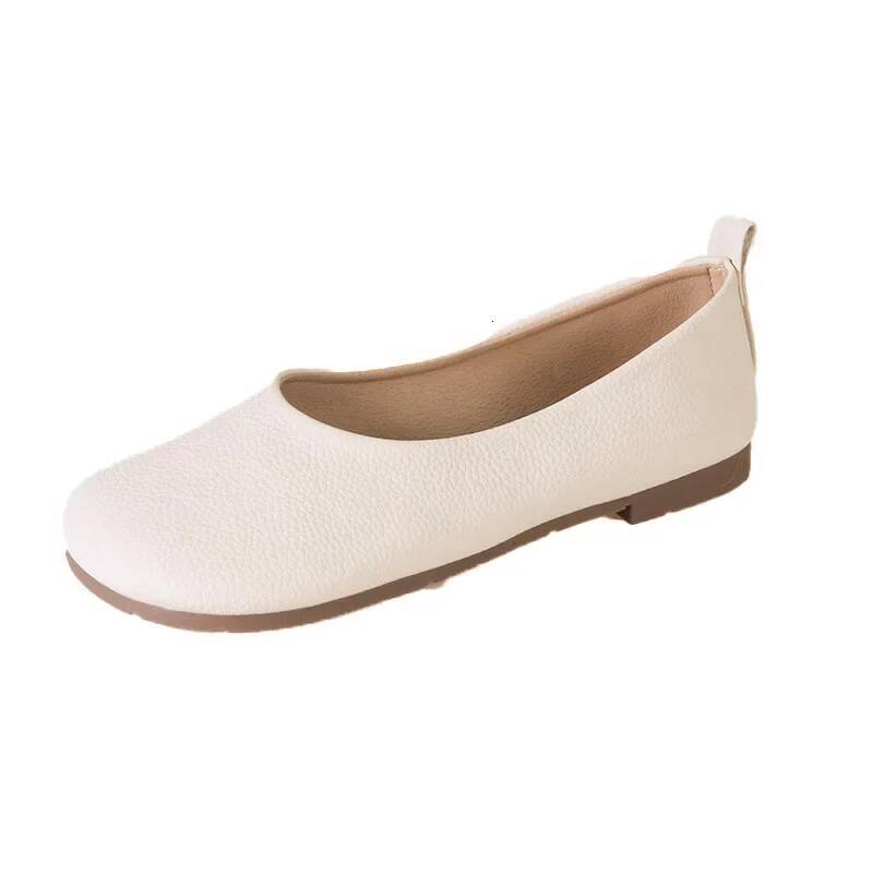 ddmyoutdoor Women S Slip On Leather Loafers Spring Autumn Fashion Ballet Ladies Casual Round Toe Cute Flats Nurse Shoes Sneakers Outdoor Outdoor Shoes