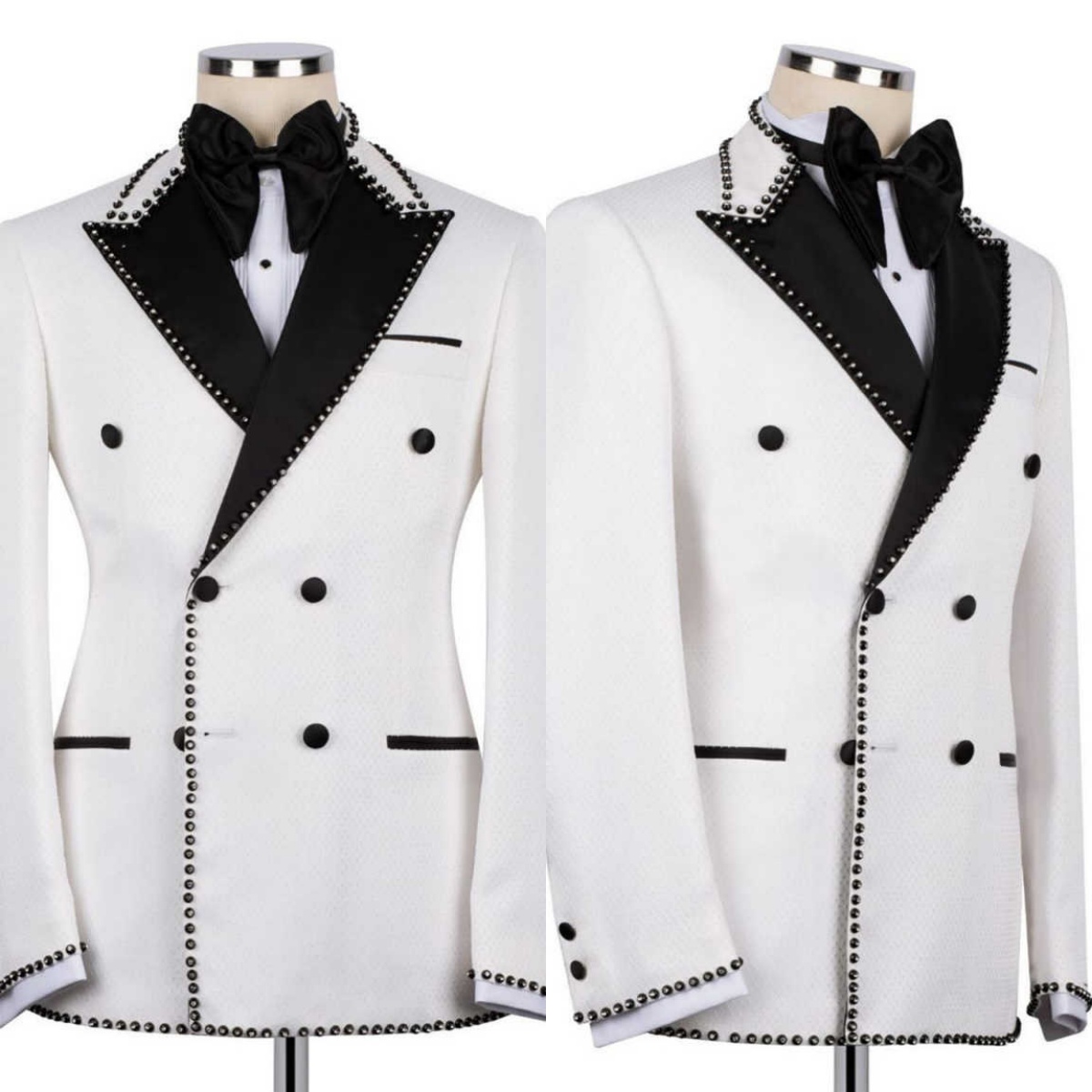 Elegant Jacquard Wedding Tuxedos 2 Piece Set Jacket Pants Crystal Men Suit Classic Fit Groom Wear Party Suits Customized