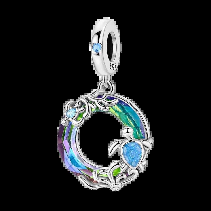 925 Sterling Silver Seashell Dolphin Mermaid Tail Blue Charms Fit Original Bracelet DIY Fashion Jewelry Ocean Charms XJ250607