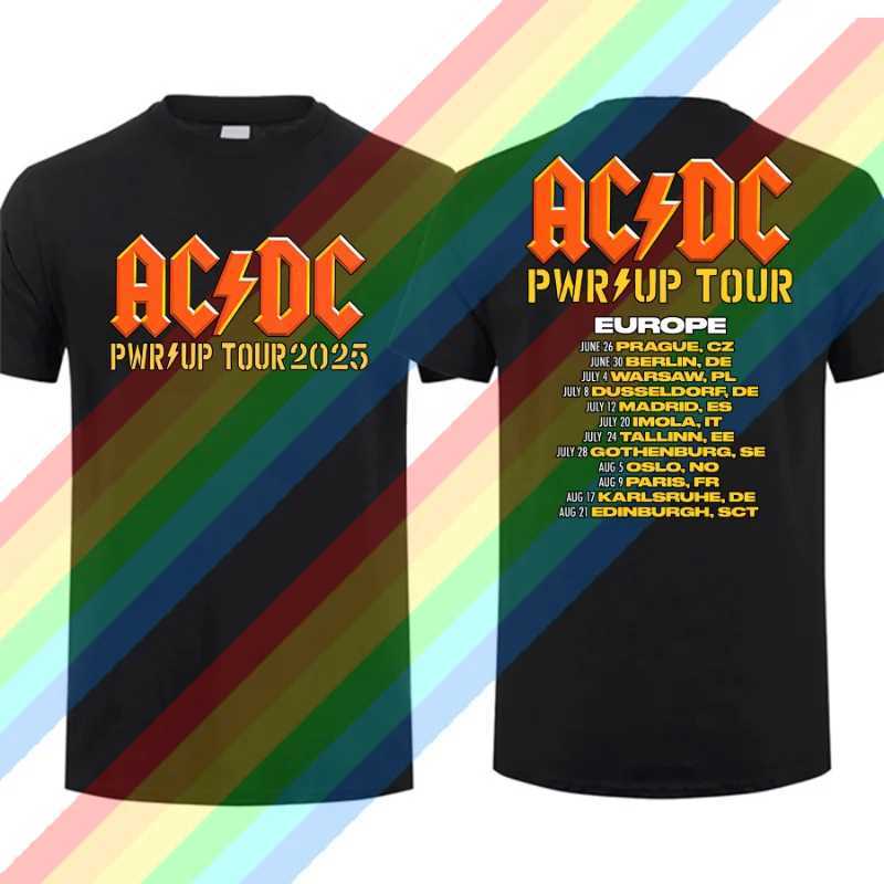 2025 New Men T Shirt Casual AC Up World Tour DC EUROPE 2025 T-shirt Graphic Summer Short Sleeves 100% Cotton Cool T S-3XL X250607
