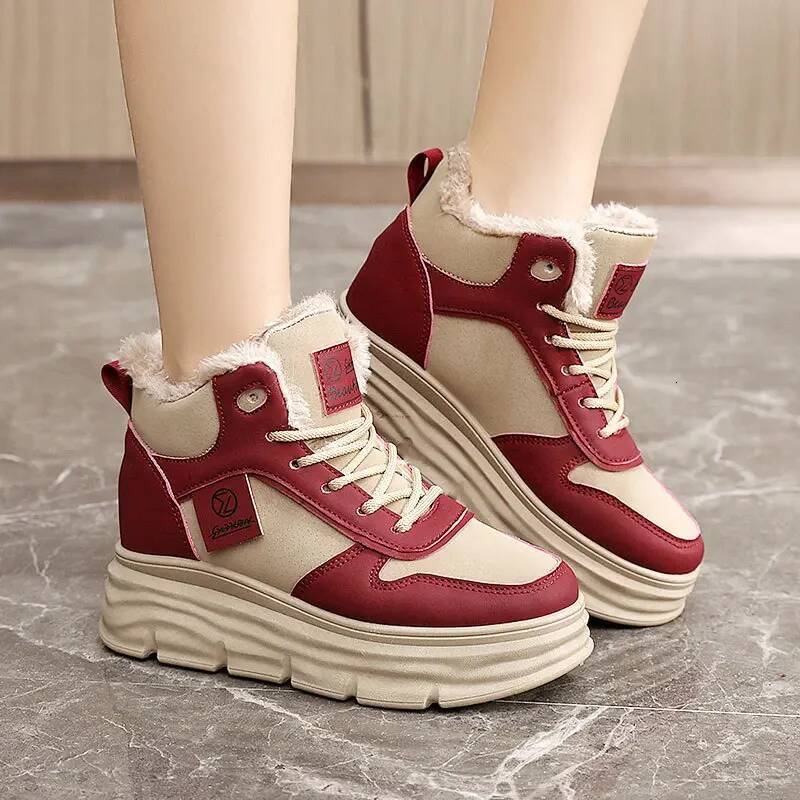 Ddmyoutdoor Winter Ankle Plush Anti Slip Outdoor Snow Boots High Top Platform Simple Warm Student Women S Shoes Outdoor Shoes