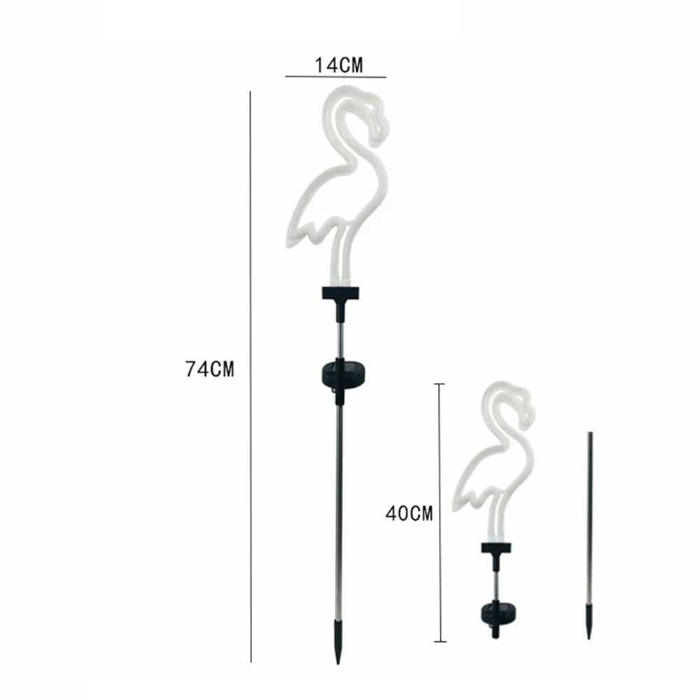 Neon Flamingo Pineapple Solar Garden Stake Lights Outdoor Pathway Light for Lawn Patio Yard Walkway Neon Pink Lighting Decor W250607