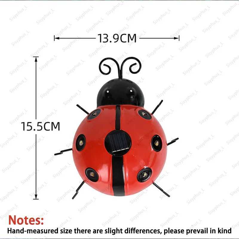 Solar Ladybug Light IP44 Waterproof Outdoor Garden Decor Auto On/Off Insect Lamp for Yard Lawn Patio Pathway Landscape Lights XJ250606