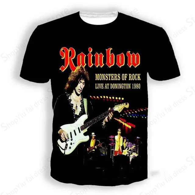 Rock Band Rainbow 3D Print T-shirt Men Women Fashion T-shirt Kids Hip Hop Top Ts Music Camisetas Boy T-shirt Summer Tops Male X250607