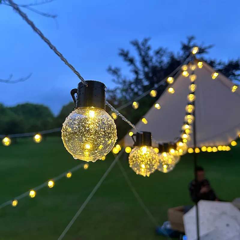 Solar Transparent Ball LED String Lights Outdoor Garden Holiday Decoration Waterproof Light Lamps Home Balcony Lights 1040 XJ250606