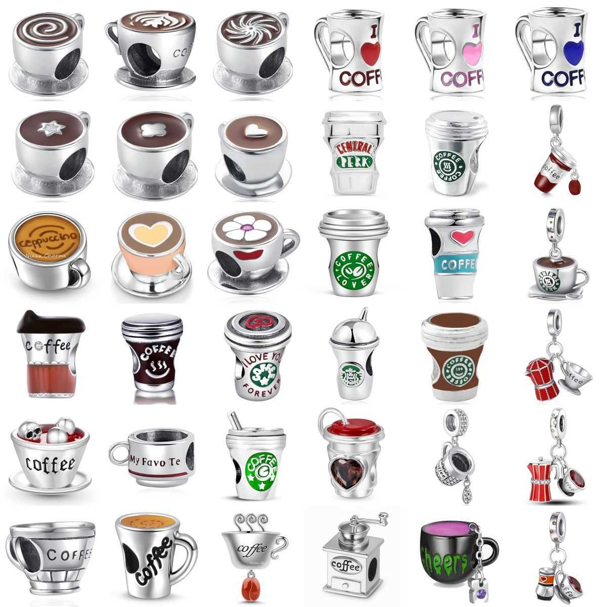 New 925 Sterling Silver Charm Fit Original Bracelet Accessories Women Jewelry Leisure Time Series Coffee Machine Tumbler XJ250607