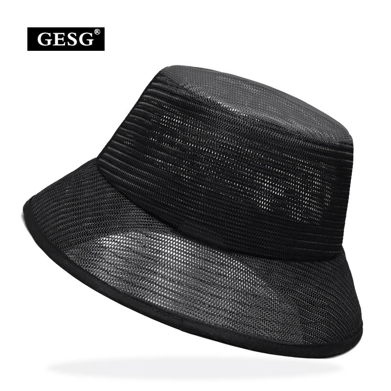 Summer full mesh fisherman hat mens sun protection and sunshade hat outdoor travel fishing hat big head circumference basin ha 250605
