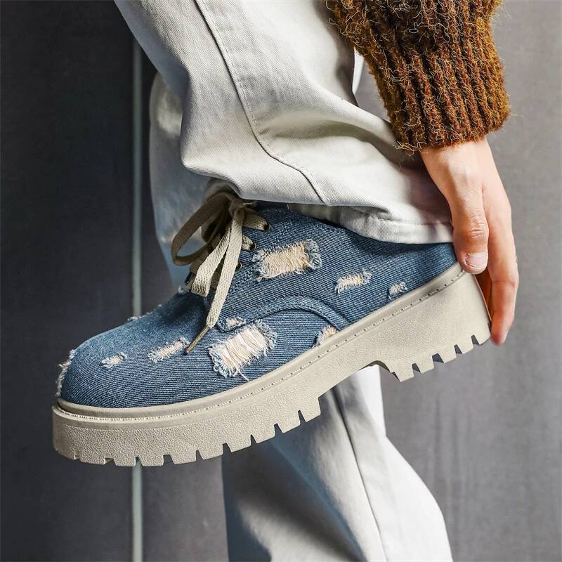 Ddmyoutdoor Summer Retro Derby Designer Fashion Brand Men S Canvas Breathable Thick Soled Workwear Casual Shoes Outdoor Shoes