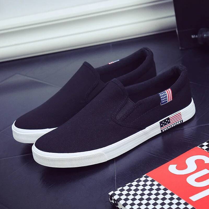 Ddmyoutdoor Canvas Men Slip On Casual Classic Comfortable Flat Shoes Fashion Black S Sneakers Outdoor Shoes