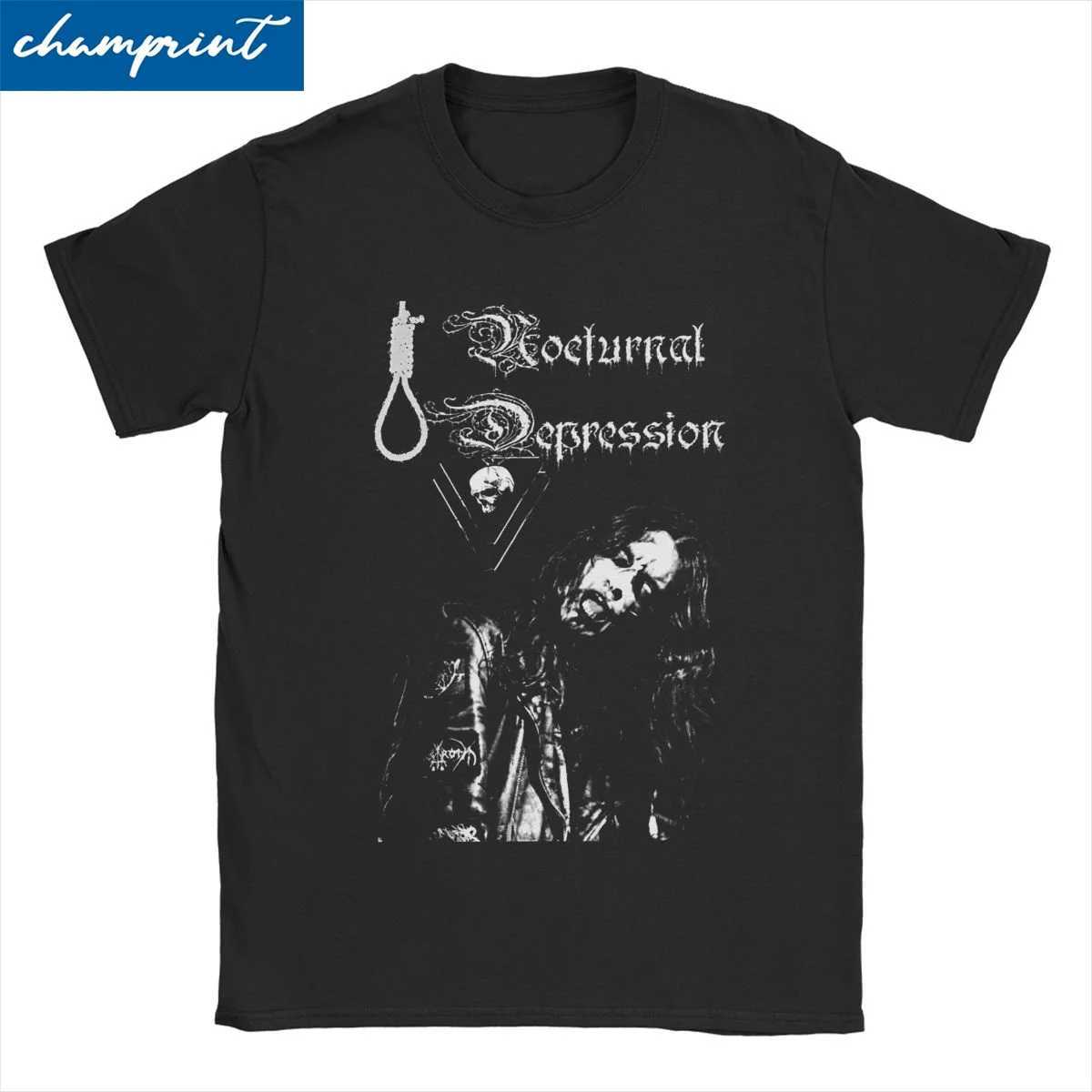 Men Women T-Shirts Nocturnal Depression Vintage 100% Cotton T Shirt Short Sleeve Black Metal Band T Shirt Crew Neck Plus Size X250607