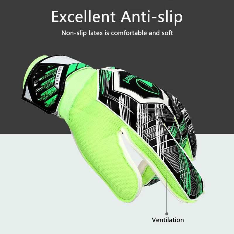 Childs Professional Goalkeeper Gloves Kids Football Latex Thickened Protection Goalkeeper Gloves Soccer Goalie Non-slip Gloves XJ250606