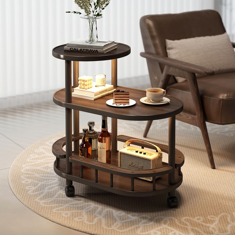 B6074 Living room side table solid wood movable sofa side cabinet coffee table small apartment