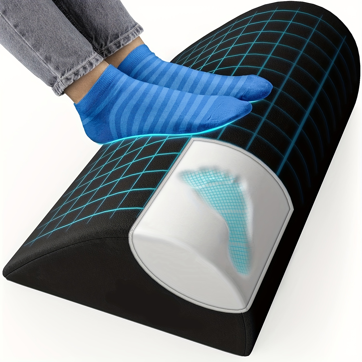 Leg pillow anti-slip memory cotton slow rebound double-layer semi-circular leg pillow leg lift foot pad pillow
