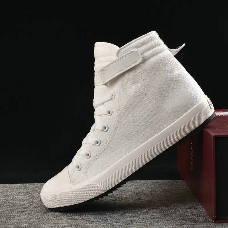 Ddmyoutdoor Fashion Male Canvas High Top Sneakers Men Casual Shoes Black White Cloth Footwear D Outdoor Shoes