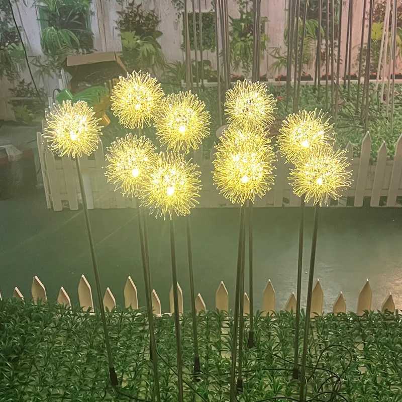 LED Dandelion Lamp Aluminum Wire Ball Outdoor Waterproof Outdoor Aluminum Wire Ball Luminous Round Ball Lawn Reed Ground Lamp W250607