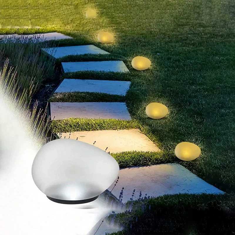Solar Garden Lights Outdoor Waterproof Solar Powered Stone Light Outdoor Landscaping lights for Garden Pathway Yard Lawn light XJ250606