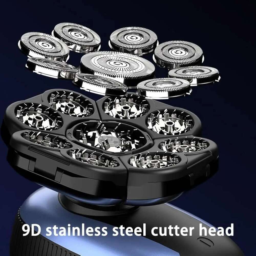 Electric Shaver For Men 9D Independently Floating Cutter Head Waterproof Razor Multifunction USB Charging