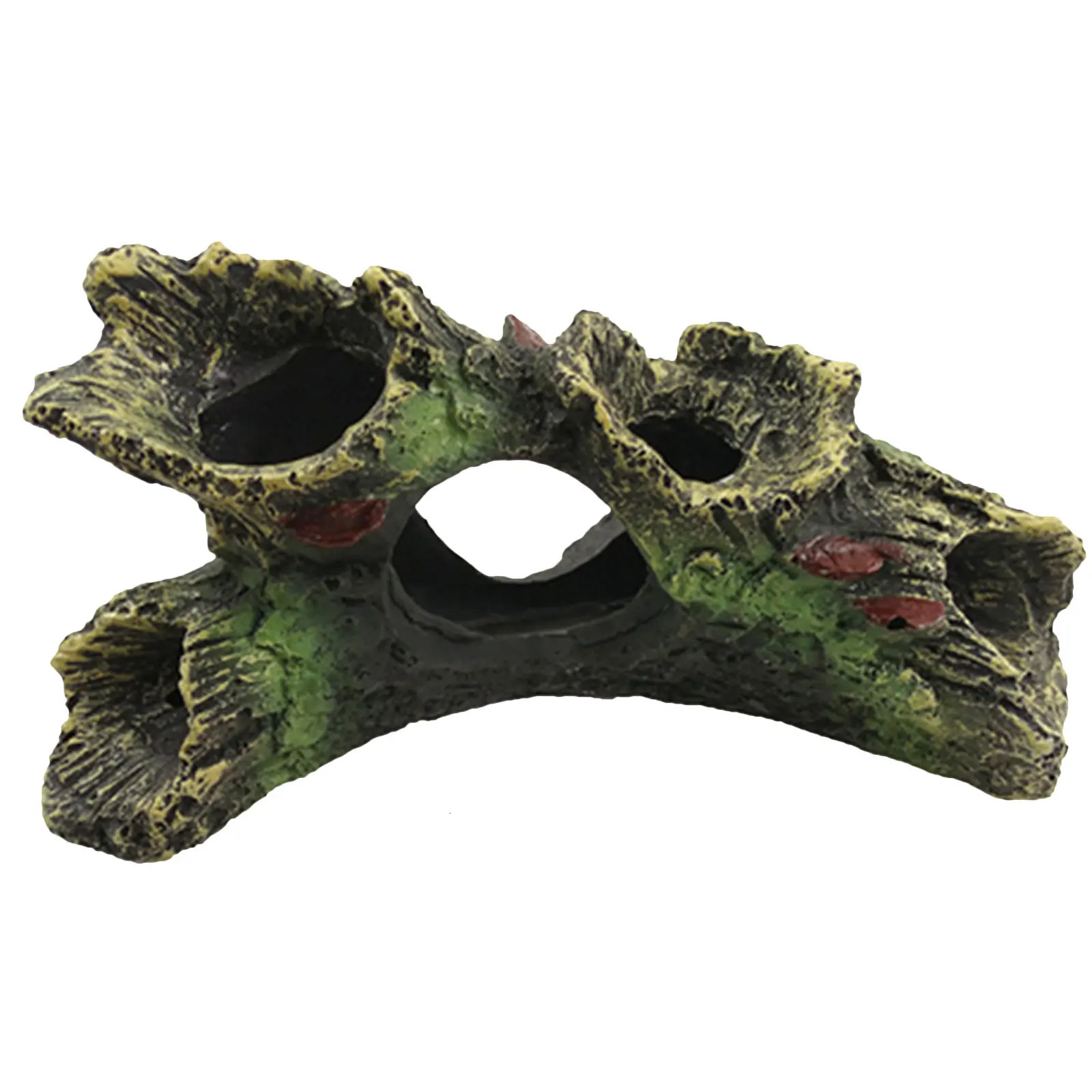 Artificial Landscape Ornament Multifunction Aquarium Hollow Log Decor Non-toxic Resin Fish Hiding Cave for Fish Tank Aquarium 250604