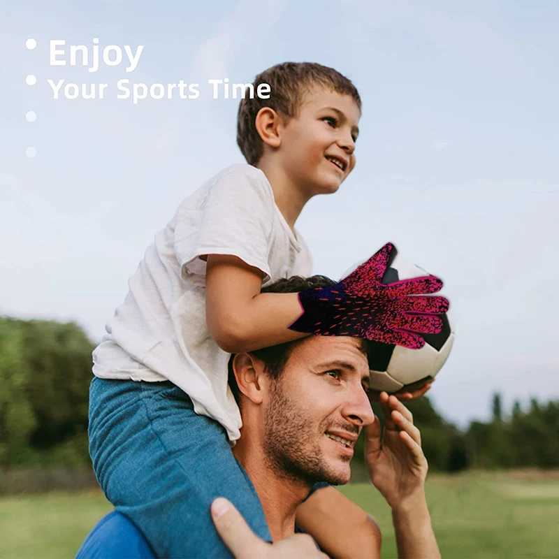 Soccer Goalie Gloves for Children and Men Strong Grip Football Soccer Latex Thickened Protection Kids Adult Goalie Gloves Sports XJ250606