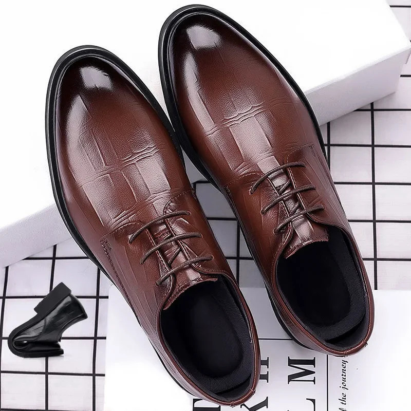 Groom Standard Dance Dress Leather Casual Shoes Men High Heels Men Two Tone Shoes Casual Dress Men Leather Casual Shoes 250605