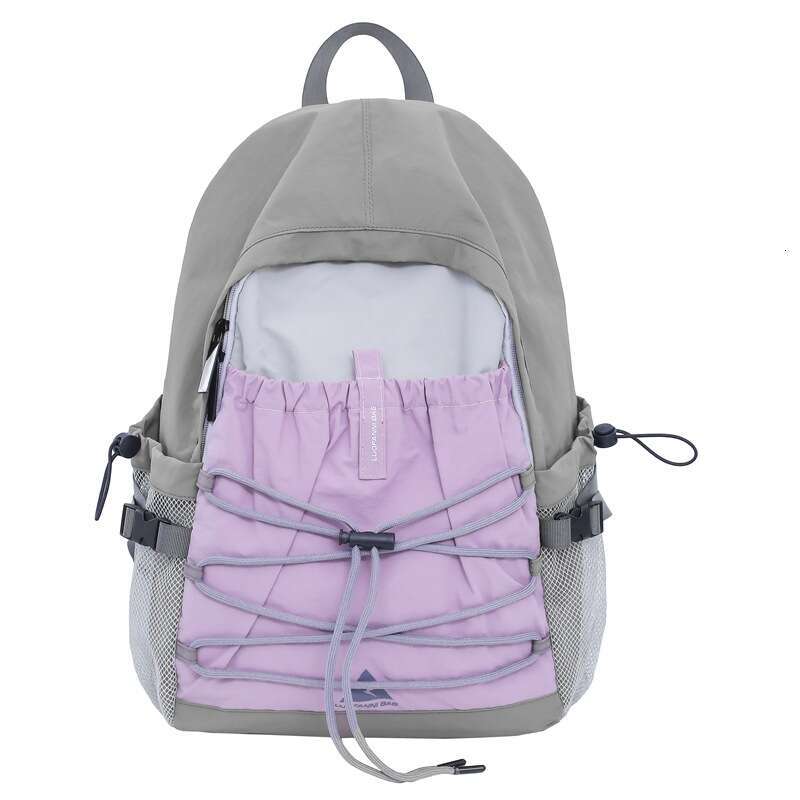 Outdoor Drawstring Hiking New Men's Color-Block Lightweight Travel Thin Small Backpack Women's School Bag