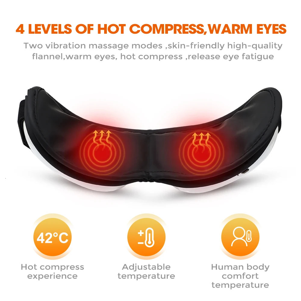 Smart Eye Massager 4 Modes Vibration Eye Care Instrument Compress Bluetooth Eye Massage Relieve Fatigue Improve Sleep Shade 250603