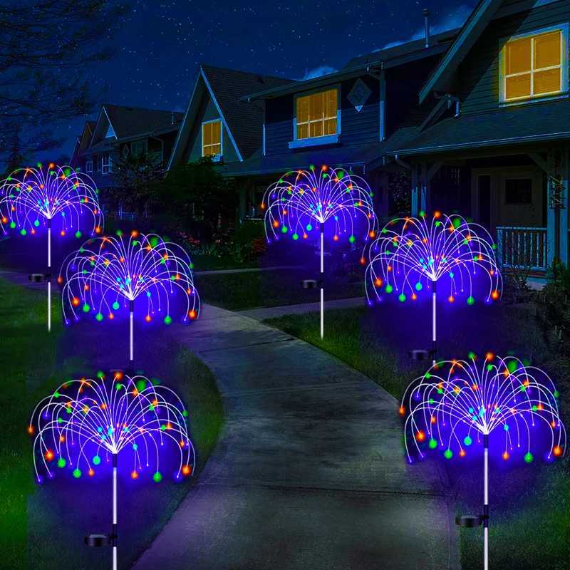 LED Solar Firework Lamp Outdoor Garden Decor Pathway Fairy Lights Waterproof Christmas Yard Balcony Patio Lawn Solar Lamp XJ250606