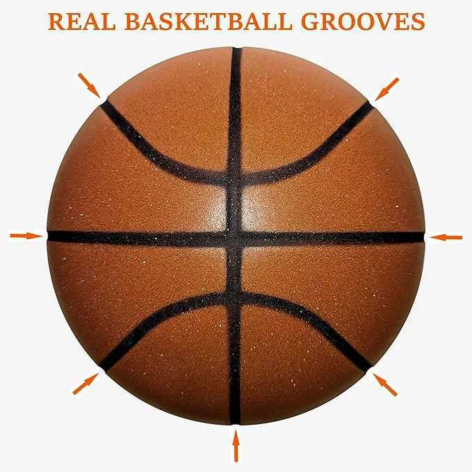 Silent Basketball Size 7 (29.5)/5# Dribbling Indoor Grooved Airless Foam Basketball Quiet Dribbling Indoor Training Silent BallXJ250606