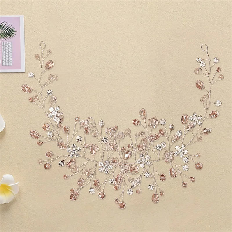 Elegant Pearl Bridal Hair Vine with Crystal Accents Wedding Headpiece Hair Accessories for Bride Bridesmaid Party Stage 250529