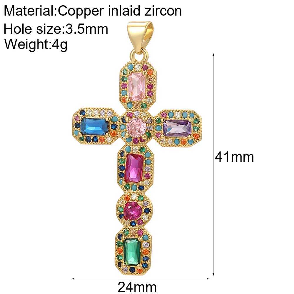 Crosses Cute Dangle Jewelry Charms Jewelry Making Pendant Charms for Earrings Necklace Bracelet Gold Color Copper Cubic Zircon XJ250607