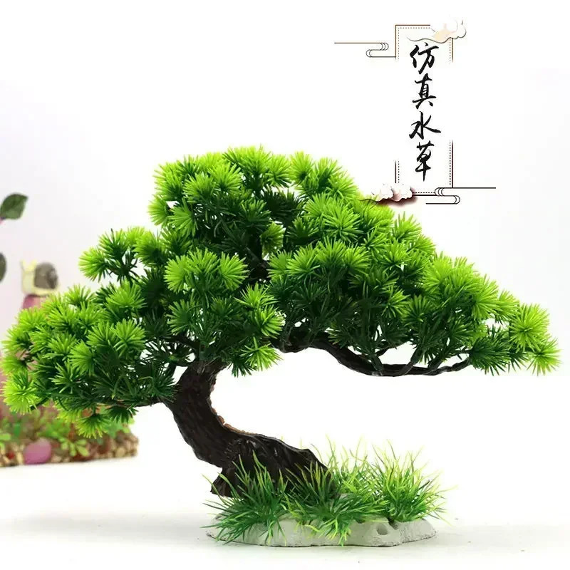 Aquarium Ornaments Simulation Plants Fish Tank Landscaping Decorations Plastic Water Plants Flowers Trees Rocks Accessories 250604