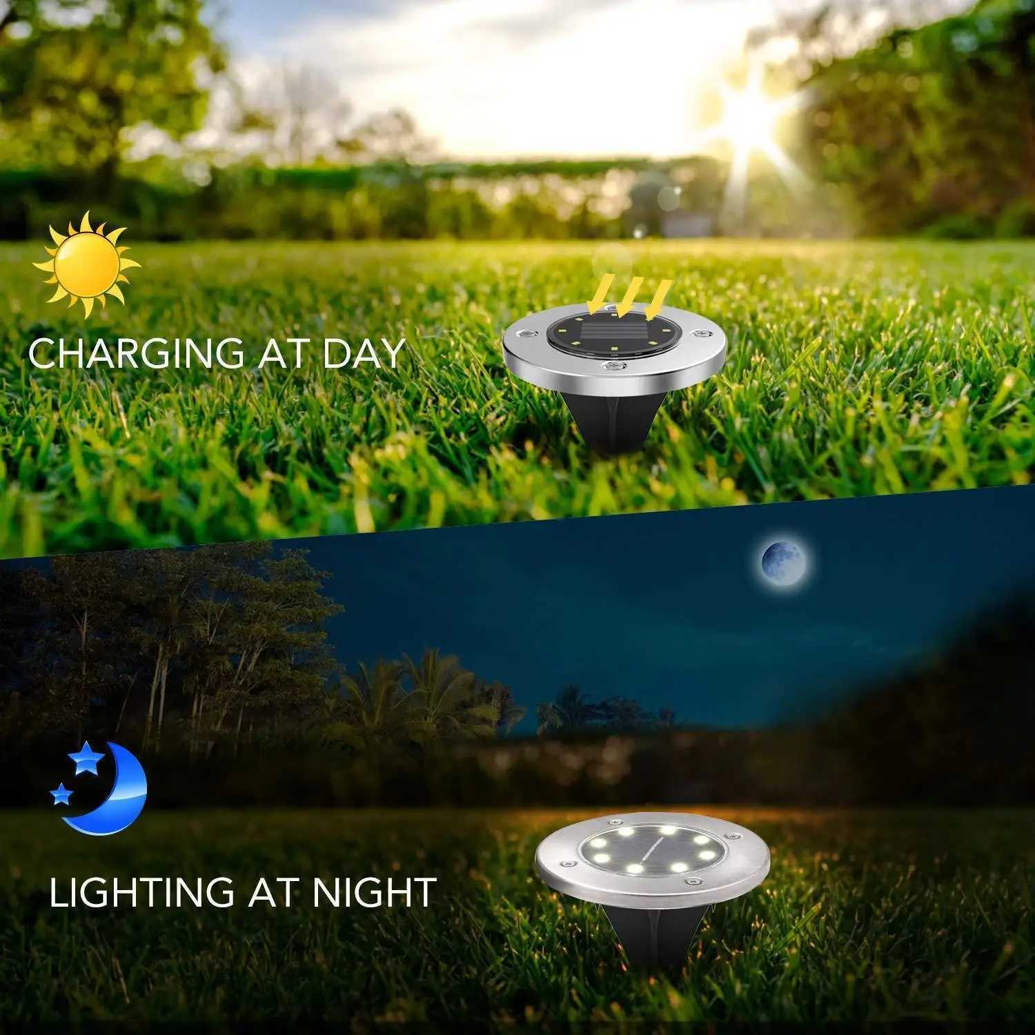 LED Solar Underground Light Outdoor Landscape in-ground Night View Lawn Light Outdoor Rainproof Courtyard Garden Villa LightXJ250606