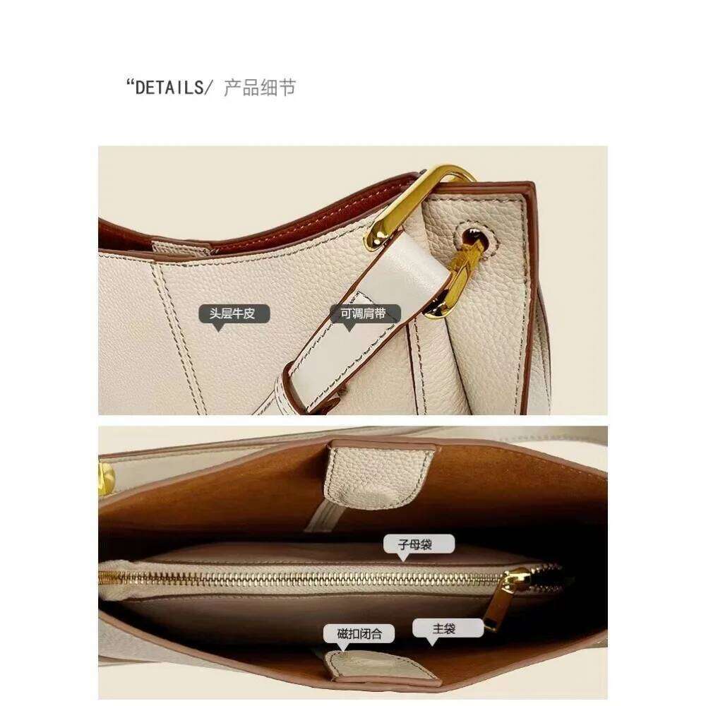designer bag luxury bag Vintage Soft Leather Design Double Layer Large Capacity Women's Single Shoulder Crossbody Saddle Bag