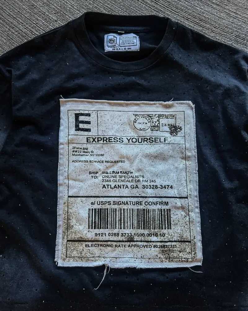 2025 Summer Casual Fashion High Street Retro Embroidered Short Sleeve Top Men Y2k Hip Hop Rock Punk Oversized T-shirt Women W250607