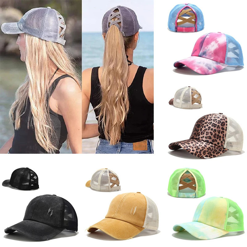 Vrouwen Paardenstaart Baseball Cap Verstelbare Paardenstaart Gorras Pet Zomer Zonnehoed Mesh Trucker Hoed Pet Femm 250605