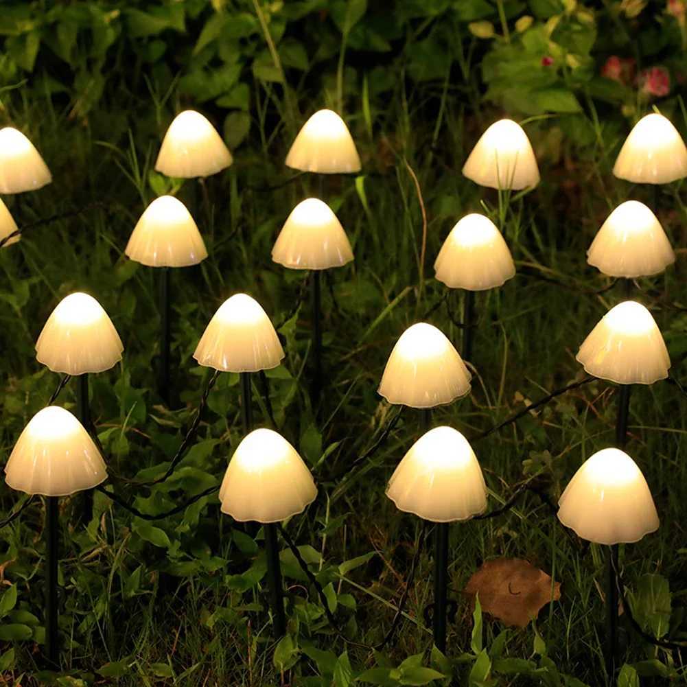 10 LED Solar Mushroom Lights Outdoor Waterproof Decorative Street Lights for Lawn Garden Patio Christmas Holiday Decoration XJ250606