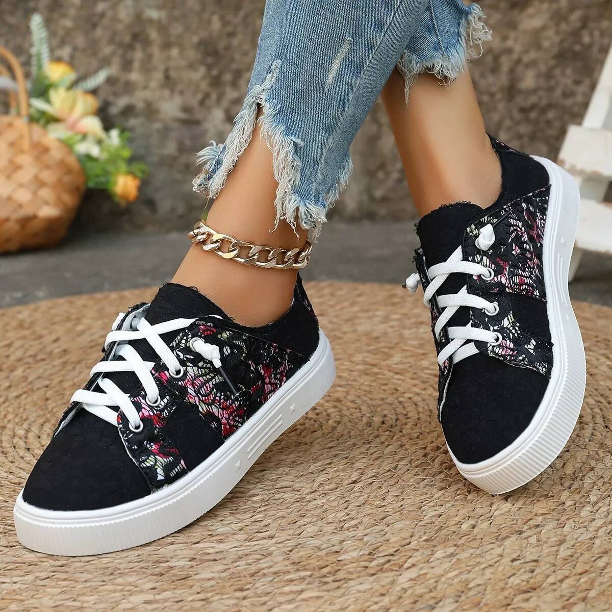 Ddmyoutdoor Ddmyoutdoor Women S Spring New Canvas Breathable Lace Up Round Toe Board Lightweight Casual Flat Sole Single Shoes For Outdoor Outdoor Sho