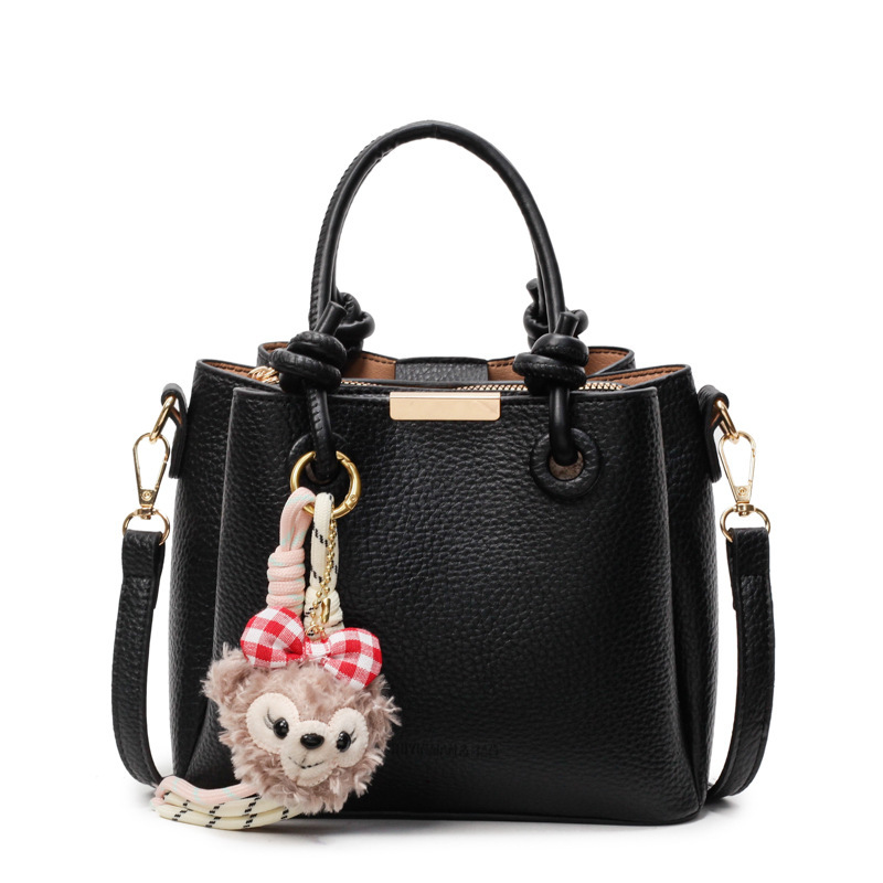 designer High-end Texture Litchi Pattern Bucket Bag for Women 2025 New Handheld Tote Basket Bag Fashion Versatile Shoulder Crossbod